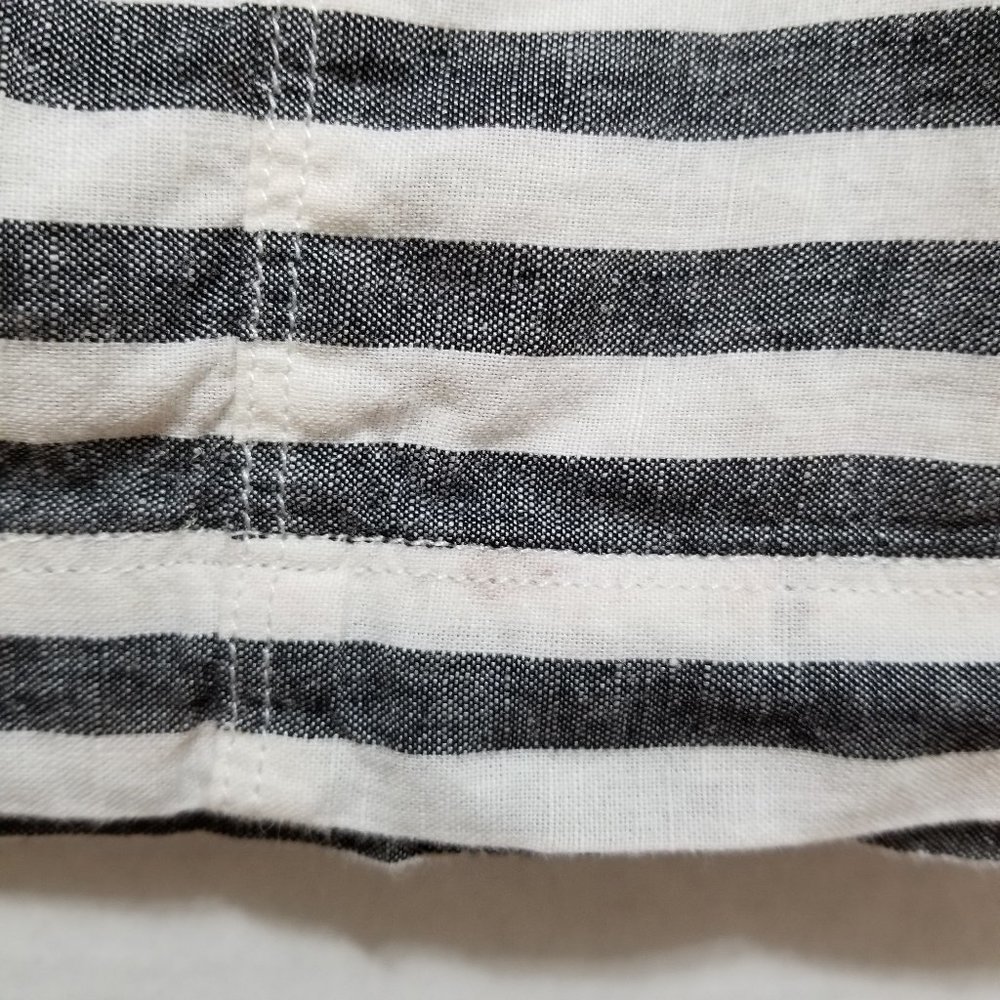 Broadway & Broome skirt 2 Striped Linen pencil railroad stripes pockets mini - Picture 6 of 15